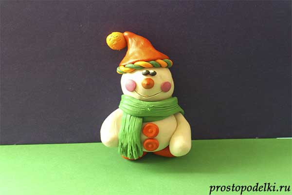 Снеговик из пластилина-11