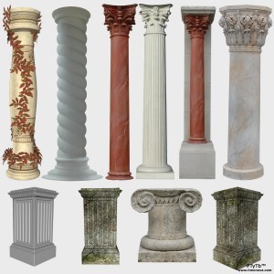 Архитектурные элементы лепного декора - колонны из пенопласта