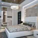 Небольшая спальня с оформленным стилем модерн