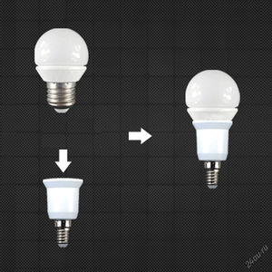 Лампа с цоколем Е27 в патрон Е14 Материал - термостойкий пластик