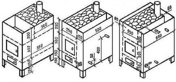 Схемы металлических печей для сауны
