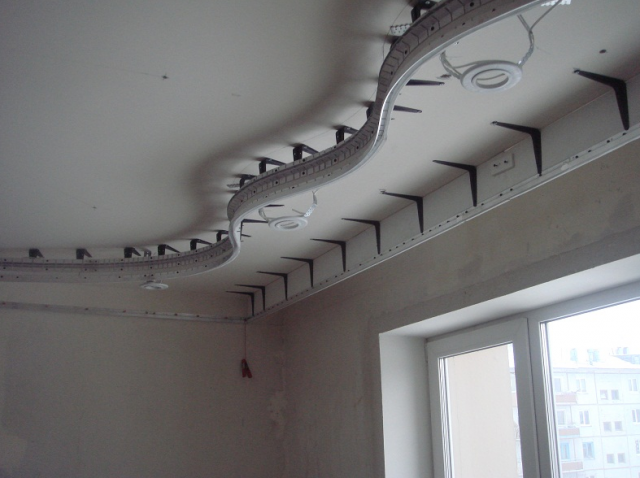 Многоуровневый натяжной потолок: как делается без гипсокартона, фото и видео