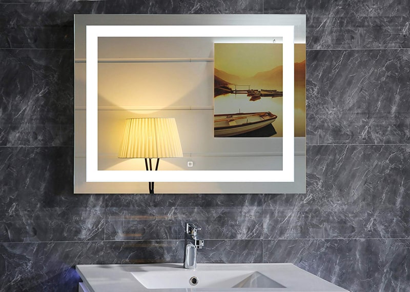 Tilebay LLC Silver Flower Led Lighted Mirror 