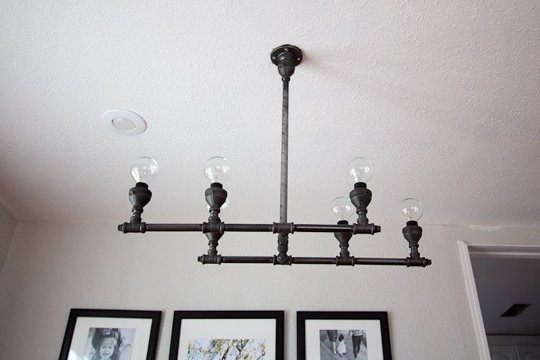 Build a chandelier from pipes