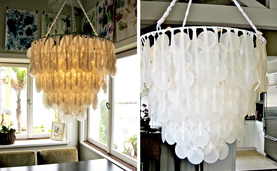 Wax paper chandelier diy