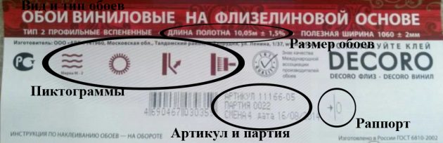 Какие обои выбрать для разных комнат: Этикетка обоев