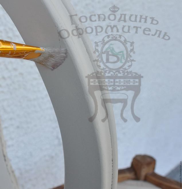 Покраска стула с использованием патины и воска, фото № 9