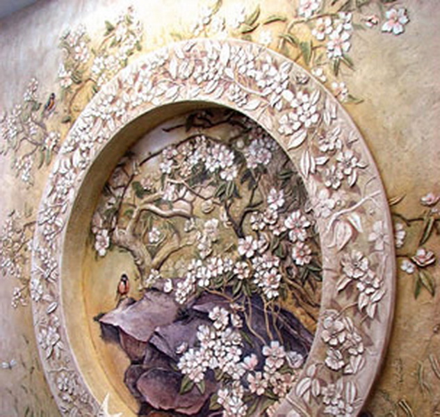Рельефная роспись в современном интерьере, фото № 22