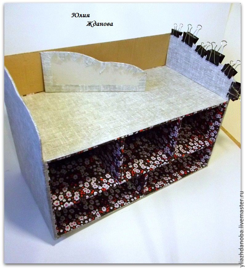 Делаем из картона вместительный комод с выдвижными ящичками для рукоделия, фото № 10