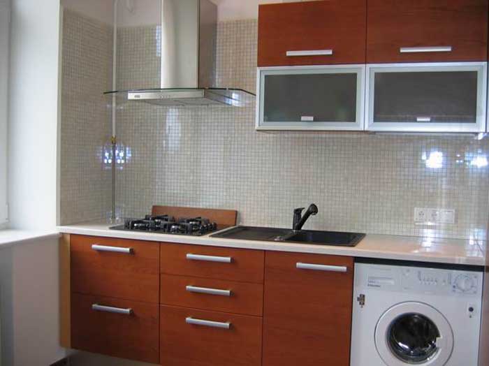 Дизайн интерьера однокомнатной квартиры хрущевки - кухня в стиле минимализм