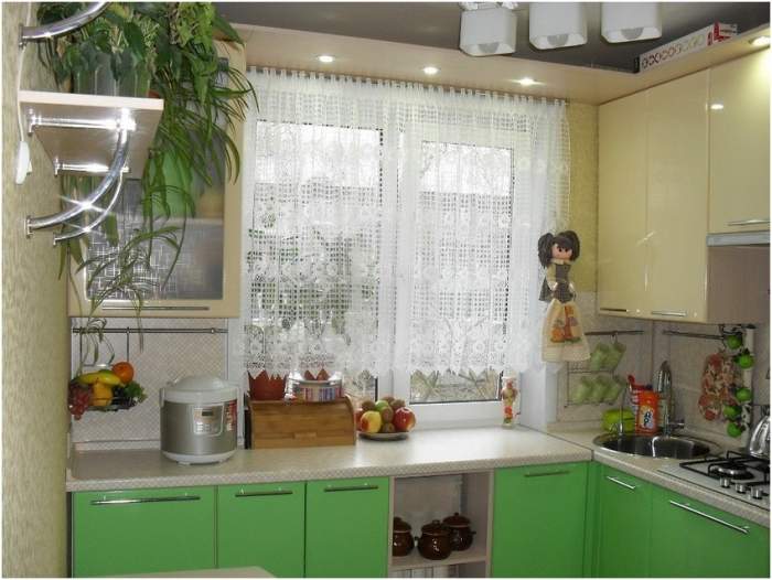 Дизайн 1 комнатной квартиры хрущевки - фото малогабаритной кухни