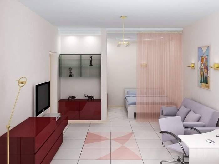 Дизайн 1 комнатной квартиры хрущевки с отдельной спальней