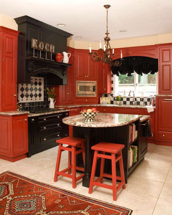 Красно черная кухня фото 30