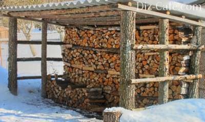Дровник из бревен Дровник из бревен