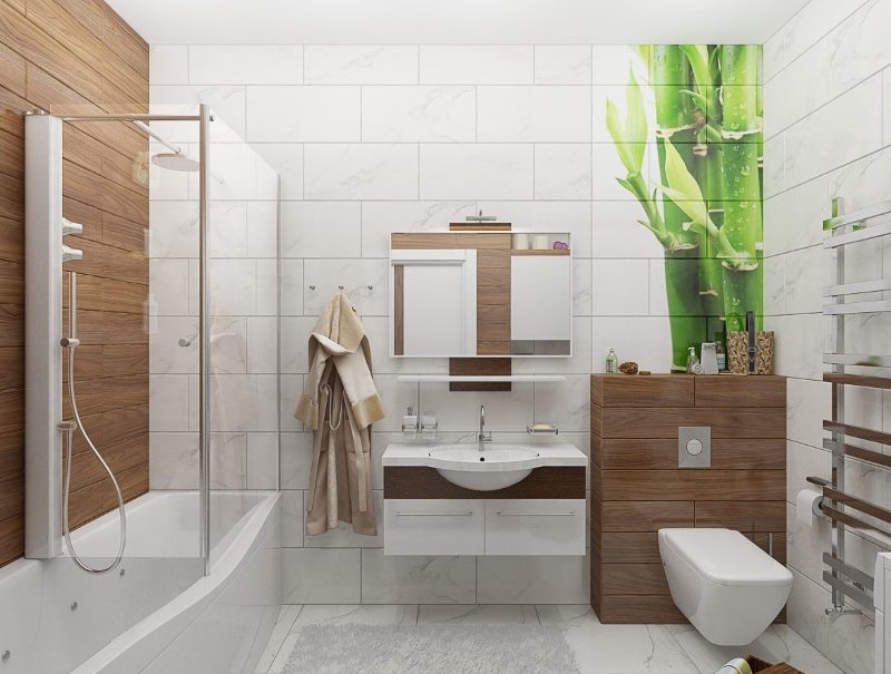 Дерево в дизайнерских тенденциях интерьера ванной в 2018 году