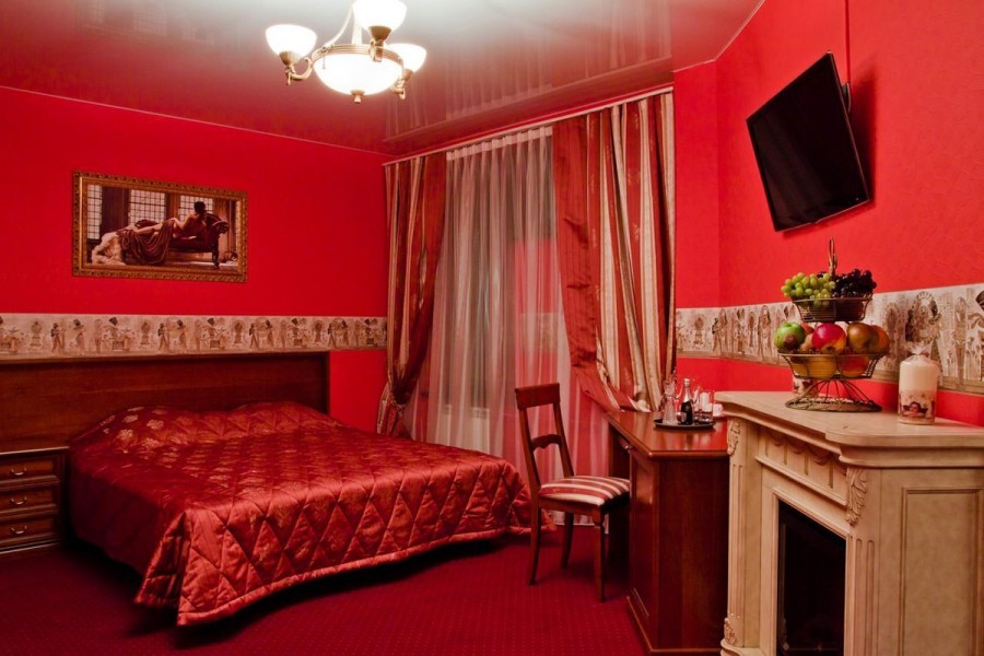 спальня в красных тонах виды фото