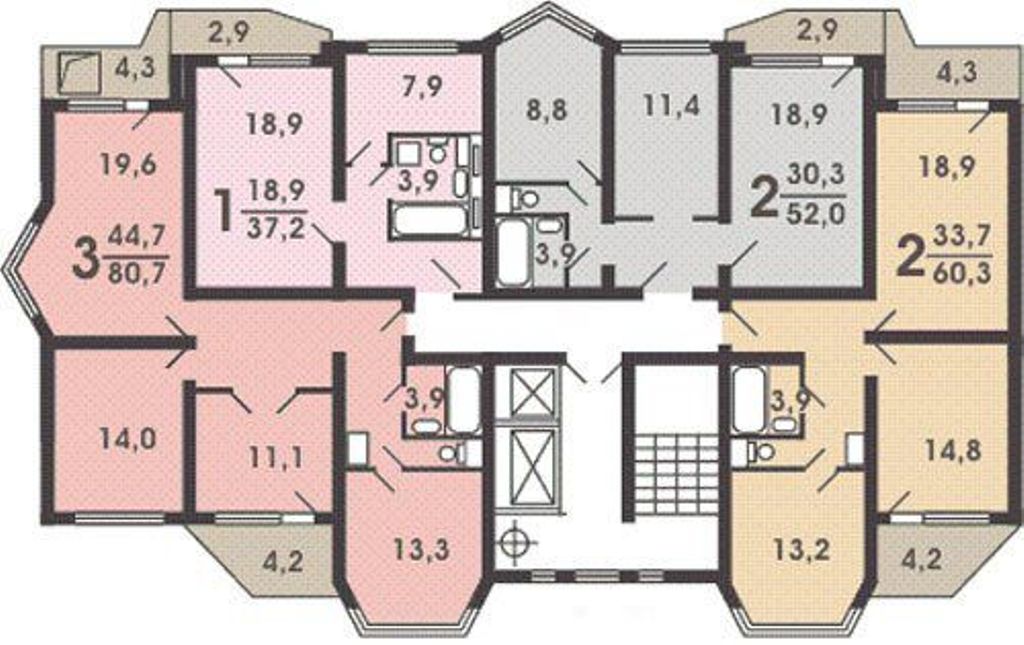 планировка этажа п44т