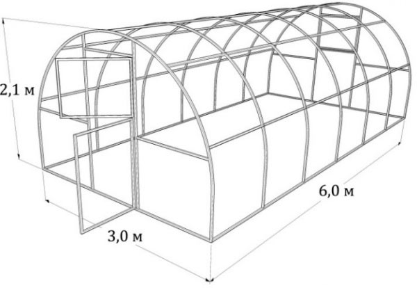 Чертеж арочной теплицы