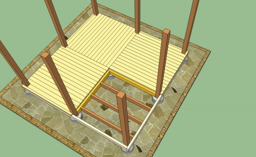 Настил пола в беседке