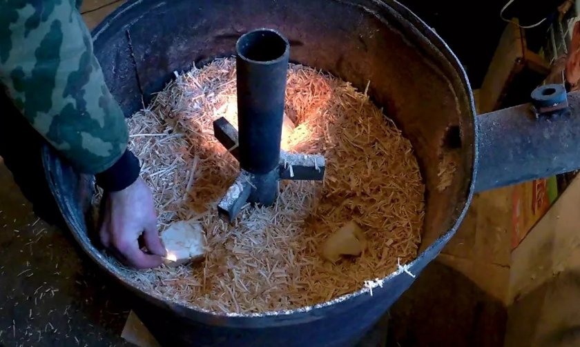 Печь на опилках