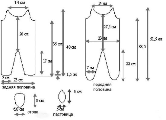 Выкройка полукомбинезона