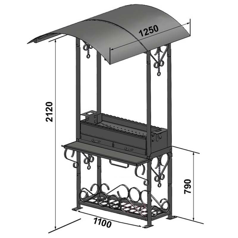 чертежи стационарного мангала из металла