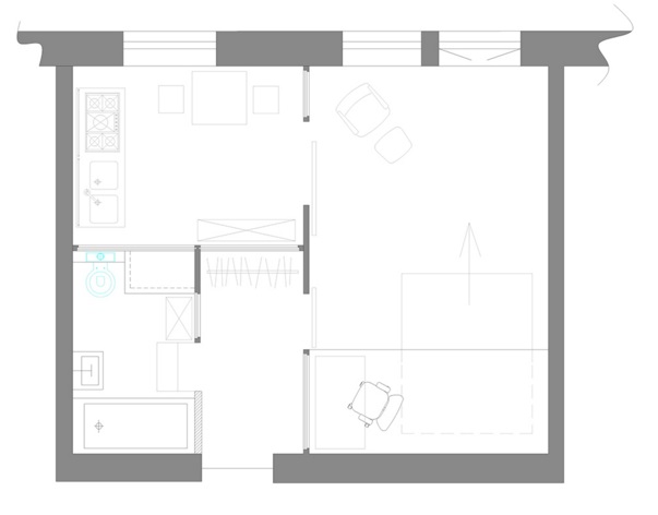 план квартиры студии 35 кв м
