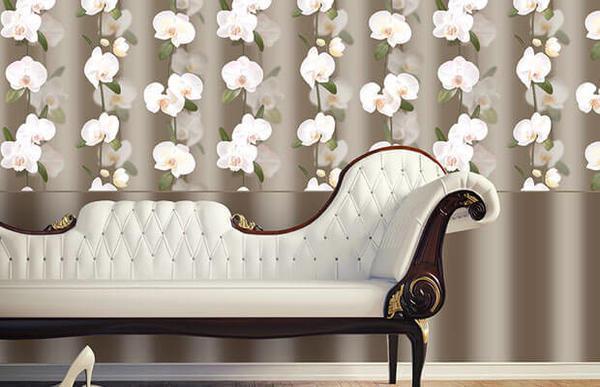 Обои с орхидеей элизиум придадут интерьеру комнаты теплоты, уюта и романтичности