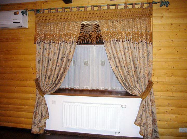 шторы в баню в деревенском стиле фото