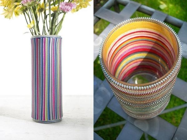 Чехол для вазы из застежек-молний. Фото с сайта pinterest.com