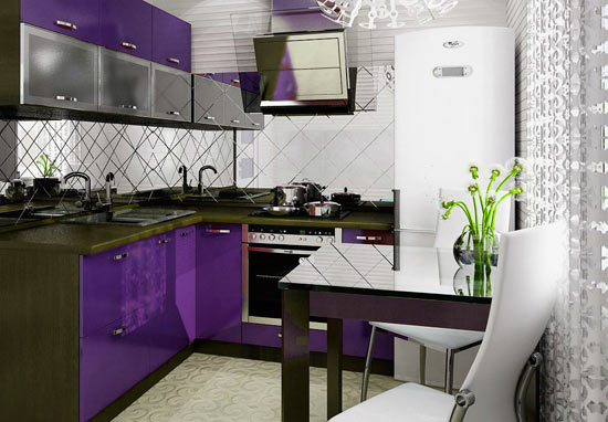 Темный цвет на маленькой кухне