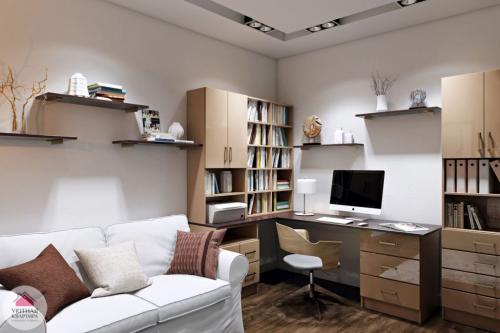 Маленькая гостиная с рабочим местом. 20 креативных способов организовать рабочее место в гостиной