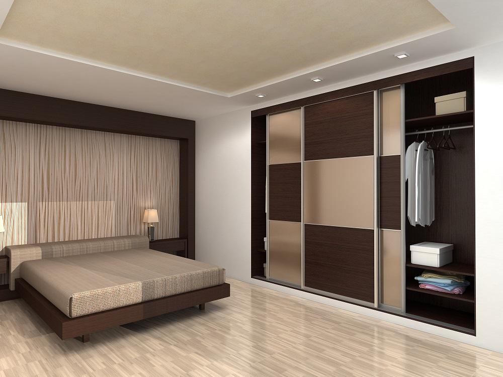 Шкаф в нише — прекрасный вариант для тех, кто не хочет загромождать спальню лишней мебелью