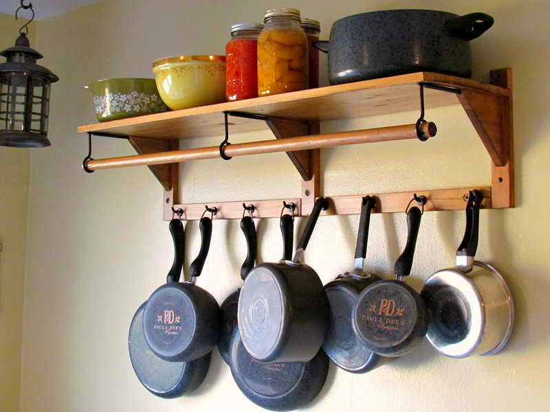 Хранения кастрюль и сковородок на крючке