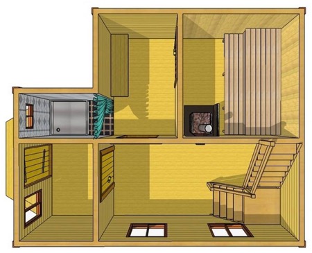 Проект небольшой сауны