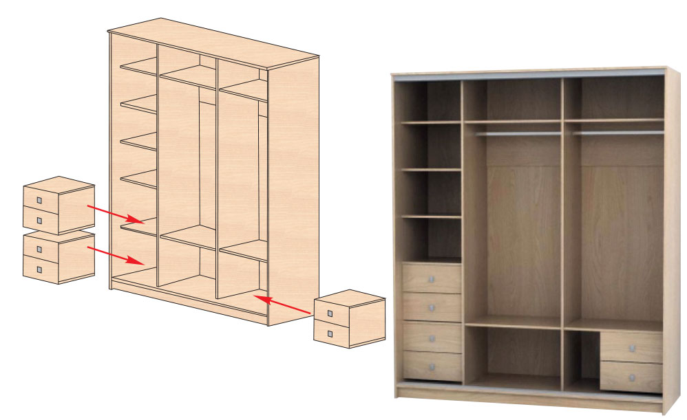 Шкаф масса. Шкаф-купе Монтре СТЛ.139.06. Шкаф купе с выдвижными ящиками. Блок ящиков для шкафа купе.