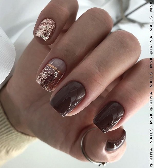 Самый модный дизайн ногтей в коричневом цвете 2019-2020 – фото-новинки