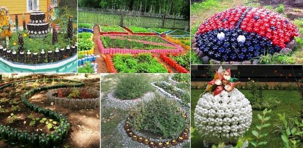 Фото идеи красивой клумбы своими руками из подручных материалов