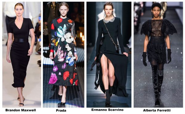 Чёрные платья с показов моды осень-зима 2019–2020