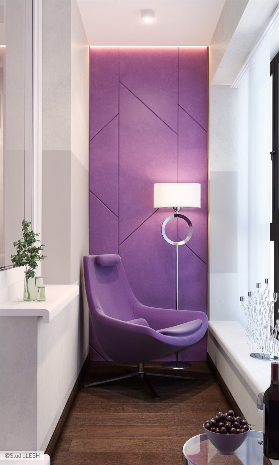 фиолетовый балкон