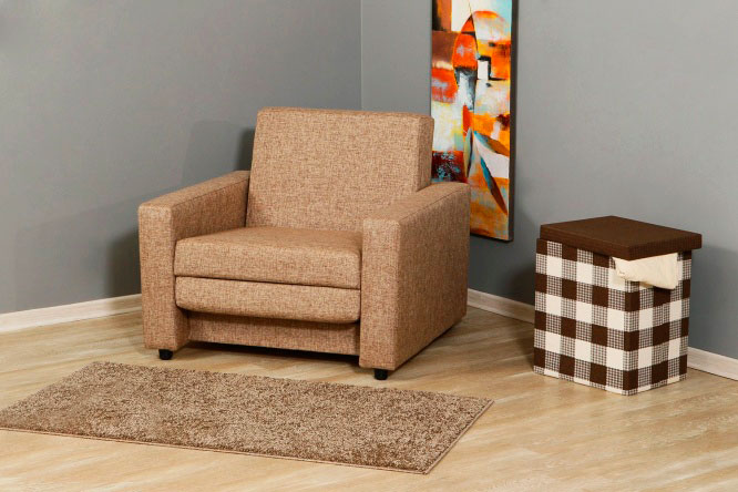 Раскладное кресло-кровать со спальным местом в тканевой обивке