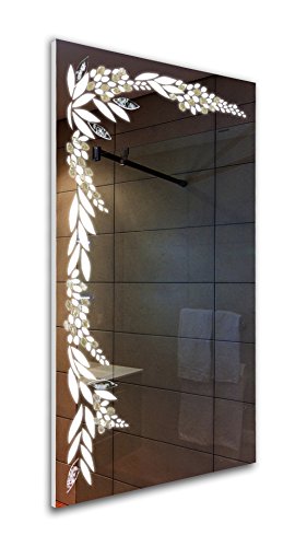 Tilebay LLC Silver Flower Led Lighted Mirror 