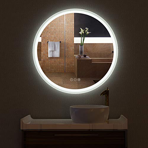 HAUSCHEN R30 inch LED Bathroom Wall Mounted Mirror with High Lumen+CRI 95...