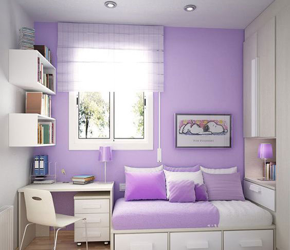 фиолетовый цвет в интерьере детской комнаты