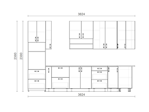 Чертеж кухонной мебели