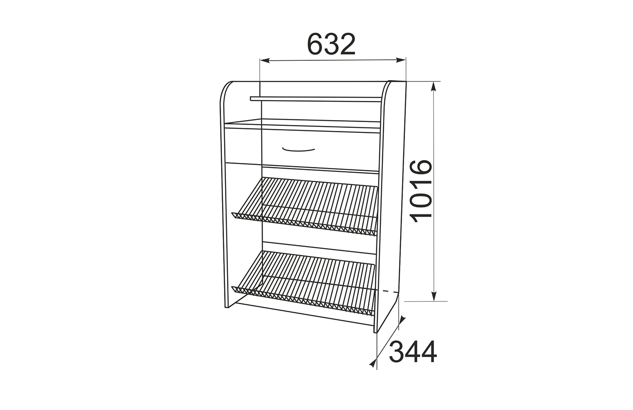 Тумба для обуви с размерами