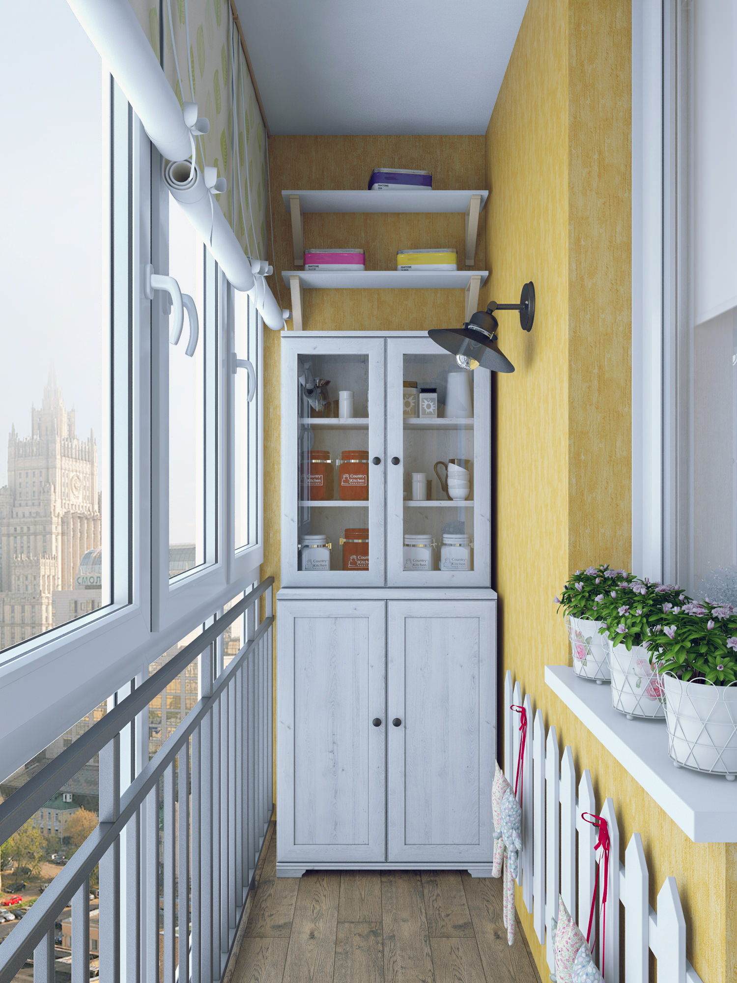 Шкафчики на балконе дизайн