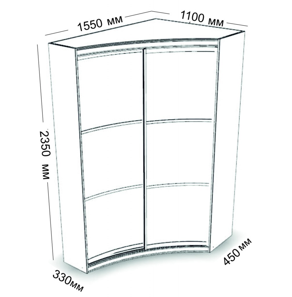 Шкаф с вогнутым фасадом