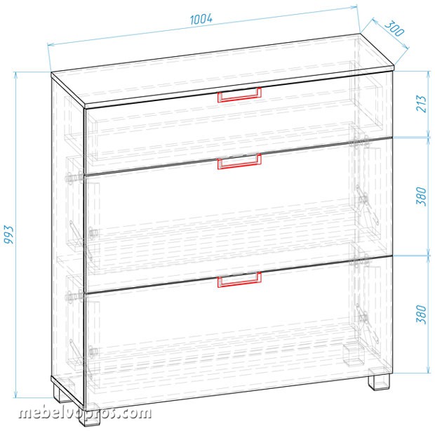 Габариты тумбы для обуви