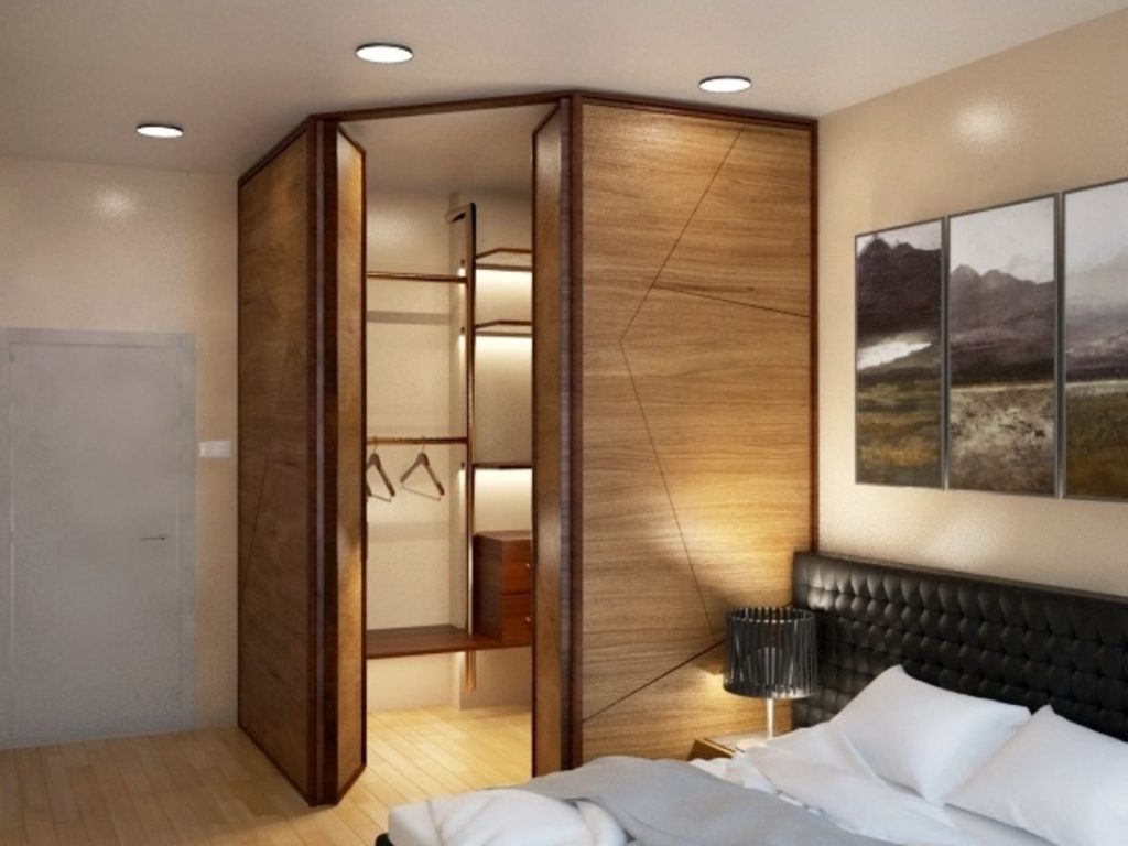 Дизайн большой спальни с гардеробной